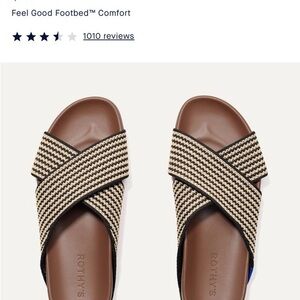 Rothy's Black and Tan Criss-Cross Sandals